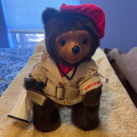 Raikes Bear Cecil Applause Director Carved Wooden Face Plush Stuffed LE - Picture 1 of 15